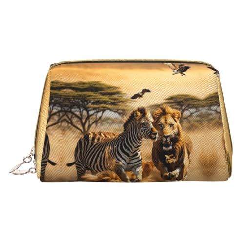 Hgvcse Make-upzebra-Tiertasche aus PVC-Leder, mit Reißverschluss, Reise-Kosmetik-Organizer für den täglichen Gebrauch, Weiß, Einheitsgröße, Weiß, One Size von Hgvcse