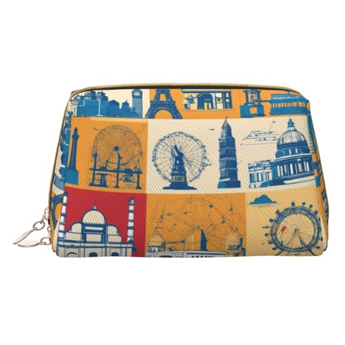 Hgvcse Makeupi Love London Tasche aus PVC-Leder, mit Reißverschluss, Reise-Kosmetik-Organizer, für den täglichen Gebrauch, Weiss/opulenter Garten, Einheitsgröße von Hgvcse