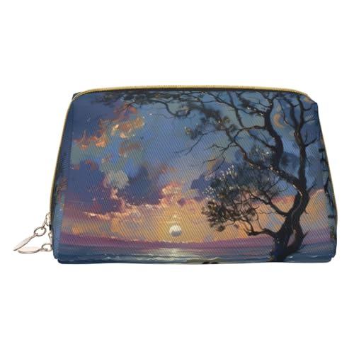 Hgvcse Makeupromantische Strandtasche aus PVC-Leder, mit Reißverschluss, Reise-Kosmetik-Organizer, täglicher Gebrauch, Aufbewahrungstasche, Weiß, Einheitsgröße, Weiß, One Size von Hgvcse