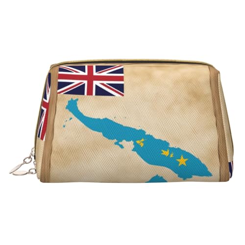 Hgvcse Makeuptuvalu Flaggenkarte aus PVC-Leder, mit Inseltasche, Reißverschlusstasche, Reise-Kosmetik-Organizer, täglicher Gebrauch, Aufbewahrungstasche, Weiß, Einheitsgröße, Weiß, One Size von Hgvcse