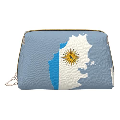 Hgvcse Makeupuruguay-Flaggen-Tasche aus PVC-Leder, mit Reißverschluss, Reise-Kosmetik-Organizer für den täglichen Gebrauch, Aufbewahrungstasche, Weiss/opulenter Garten, Einheitsgröße von Hgvcse
