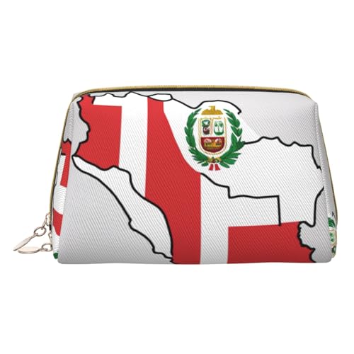 Hgvcse Map01 Make-upperu-Tasche aus PVC-Leder, mit Reißverschluss, Kosmetik-Organizer, täglicher Gebrauch, Weiß, Einheitsgröße, Weiß, One Size von Hgvcse