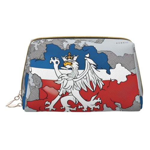 Hgvcse PVC-Leder, Makeupczechische Republik, Positionsflagge, Karte, Tasche, Reißverschluss, Reise-Kosmetik-Organizer, täglicher Gebrauch, Aufbewahrungstasche, Weiss/opulenter Garten, Einheitsgröße von Hgvcse