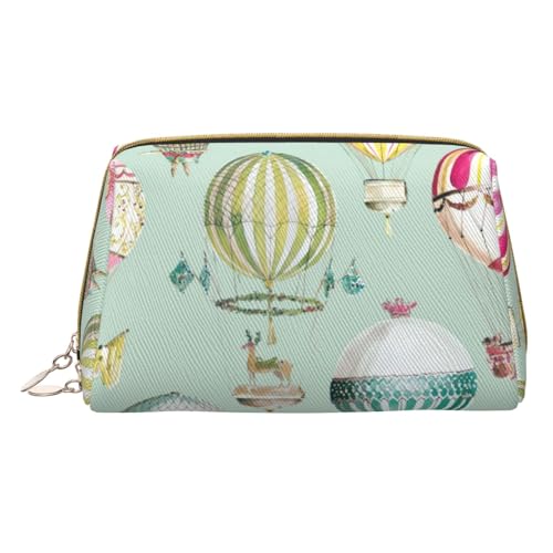 Hgvcse PVC-Leder-Make-up-Cartoon-Ballon-Tasche mit Reißverschluss, Reise-Kosmetik-Organizer, täglicher Gebrauch, Aufbewahrungstasche, Weiss/opulenter Garten, Einheitsgröße von Hgvcse