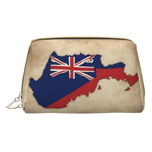 Hgvcse Tasche aus PVC-Leder, Motiv: Makeupcayman-Inseln, Flagge, Map02, mit Reißverschluss, Reise-Kosmetik-Organizer, für den täglichen Gebrauch, Weiss/opulenter Garten, Einheitsgröße von Hgvcse