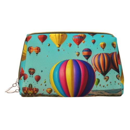PVC-Leder-Make-upplavender Heißluftballon-Tasche mit Reißverschluss, Reise-Kosmetik-Organizer, täglicher Gebrauch, Aufbewahrungstasche, Weiß, Einheitsgröße, Weiß, One Size von Hgvcse