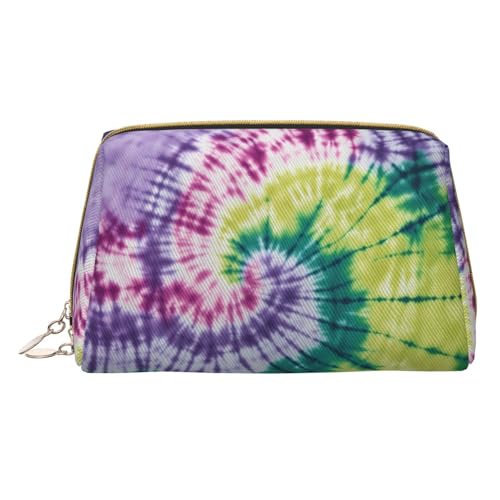 PVC-Leder-Make-uptie-Dye-Hippie-Tasche mit Reißverschluss, Reise-Kosmetik-Organizer, täglicher Gebrauch, Aufbewahrungstasche, Weiss/opulenter Garten, Einheitsgröße von Hgvcse