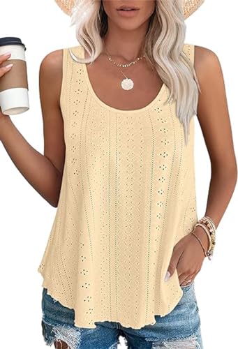 Damen Tank Top Sommer Cami Blusen Tops Oberteile Ärmellose Camisole Shirt Gelb M von Hgyfcnb