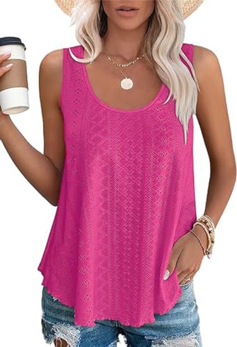 Damen Tank Top Sommer Cami Blusen Tops Oberteile Ärmellose Camisole Shirt Rose.rot M von Hgyfcnb