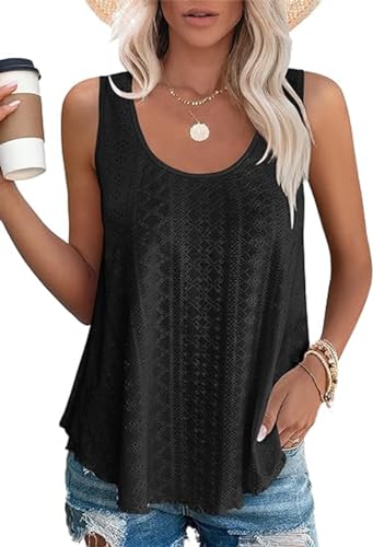 Damen Tank Top Sommer Cami Blusen Tops Oberteile Ärmellose Camisole Shirt Schwarz L von Hgyfcnb