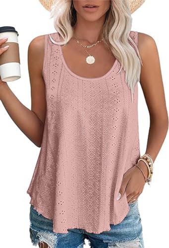 Damen Tank Top Sommer Cami Blusen Tops Oberteile Ärmellose Camisole Shirt Skin.rosa S von Hgyfcnb