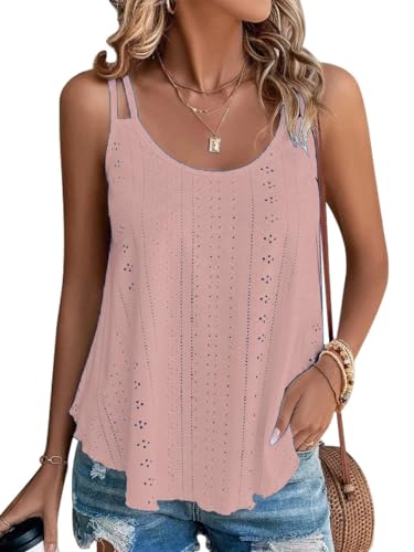 Damen Tank Top Sommer Spaghetti Cami Blusen Tops Oberteile Ärmellose Camisole Shirt Skin.rosa S von Hgyfcnb