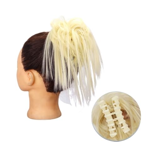 Clip aus Kunsthaar mit Krallenclip, flauschiger Dutt, schwarz und blond, gefälschtes Haarteil für Frauen, natürliches Haarteil, Messy-Bun (613) von Hhaoran-9868
