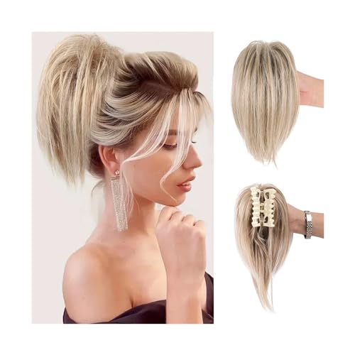 Clip für Dutt, unordentlich, Haarteil, Kunsthaarklammer, unordentliches Haar, Haarverlängerungen, für Damen, mit Krallenzange von Hhaoran-9868