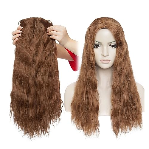 Haarverlängerungen mit Clips 20-Zoll-Haarverlängerungen, synthetisches Wasserwellen-Clip-in-Haarteil, Clip-in-einteiliges Haar, schwarz-braunes Haarteil for Frauen Clip In Extensions Haarverlängerung( von Hhmmei2024-23