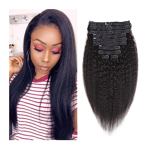 Haarverlängerungen mit Clips Haarverlängerungen, 4 Stück, Clip-in-Haarverlängerungen, gelockt, gewellt, dick, voller Kopf, synthetische lange natürliche schwarze Haarteile for Frauen und Mädchen, 50,8 Haarverlängerungen mit Clips Haarverlängerungen, 4 Stück, Clip-in-Haarverlängerungen, gelockt, gewellt, dick, voller Kopf, synthetische lange natürliche schwarze Haarteile for Frauen und Mädchen, 50,8 von Hhmmei2024-23