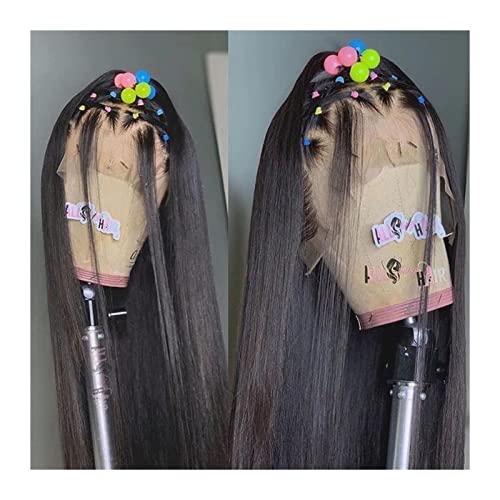 Perücke für Tägliche HD Full Lace Echthaar Perücken for Frauen 12-32" Transparent Brasilianisches Reines Haar Spitze Frontal Perücke Natürliche Pre Zupfte Knochen Gerade Echthaar Perücke Perücken für von Hhmmei2024-23