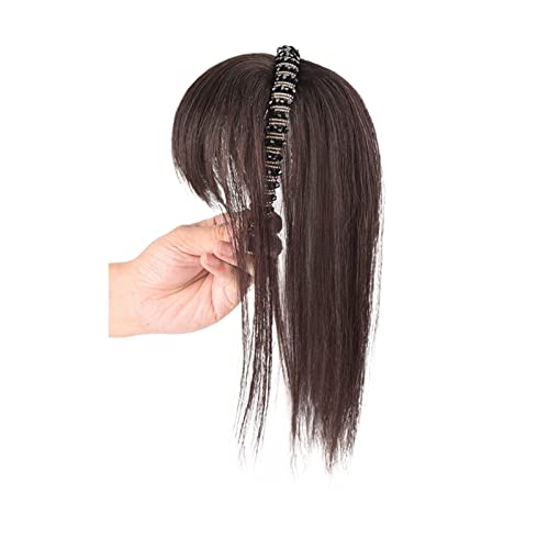 Perücke für Tägliche Simulation Haar Pony Perücke Stück Stirn Haarband Pony Eine Perücke Kopffüller Haarabdeckung Weißes Haar Mädchen Perücken Perücken für Frauen(Black straight hair-40CM) von Hhmmei2024-23