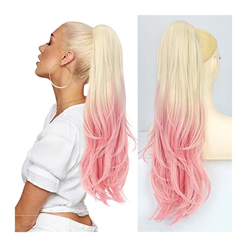 Pferdeschwanz Haarteil 26 Zoll langer gewellter Pferdeschwanz mit Kordelzug Mehrschichtiger synthetischer Clip in Pferdeschwanz-Haarverlängerungen Synthetische Pferdeschwanz-Haarteile for Frauen Tägli von Hhmmei2024-23