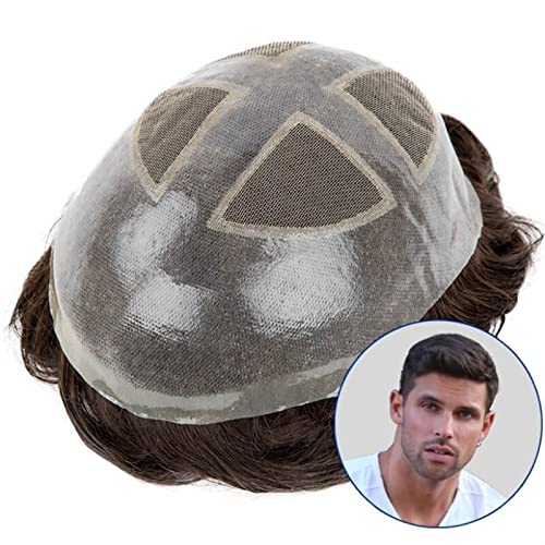 Toupet für Herren Herren-Toupet, atmungsaktive Spitze mit PU-Toupet for Männer, 120% Dichte, natürliches Echthaar-Ersatzsystem, männliche Haarprothese, Herren-Haarteil-Perücken Perücke Männer(8x10) Toupet für Herren Herren-Toupet, atmungsaktive Spitze mit PU-Toupet for Männer, 120% Dichte, natürliches Echthaar-Ersatzsystem, männliche Haarprothese, Herren-Haarteil-Perücken Perücke Männer(8x10) von Hhmmei2024-23