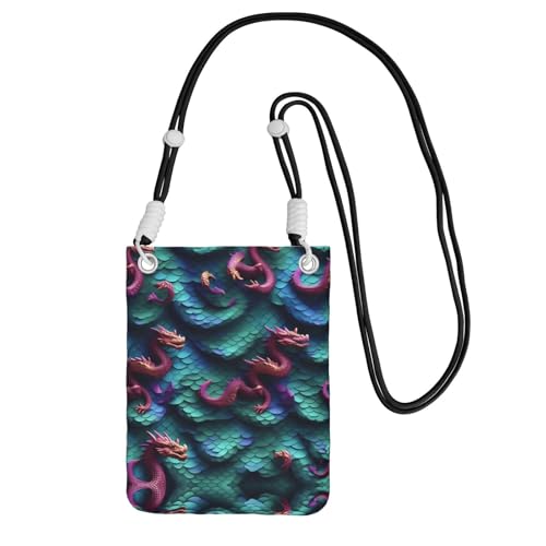 Hhwwtye 3D Magical Dragon Scales Pattern Printing Universal Crossbody Handy Geldbörse Pack Bag für Outdoor-Sportarten Moblie Phone Carrying Cases, Schwarz , Einheitsgröße Hhwwtye 3D Magical Dragon Scales Pattern Printing Universal Crossbody Handy Geldbörse Pack Bag für Outdoor-Sportarten Moblie Phone Carrying Cases, Schwarz , Einheitsgröße von Hhwwtye
