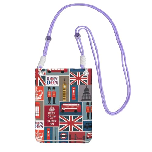 Hhwwtye Universelle Umhängetasche mit englischen Symbolen, für Outdoor-Sport, Handy-Tragetaschen, violett, Einheitsgröße von Hhwwtye