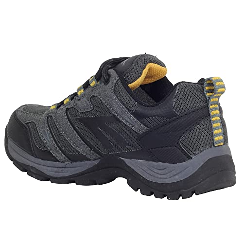 Hi-Tec Wasserdichte Wanderschuhe für Kinder, Muflon Low WP JR, Bergschuhe für Kinder, wasserdicht, sehr robust, Kohlegrau / Zitronencurry, 34 EU von Hi-Tec