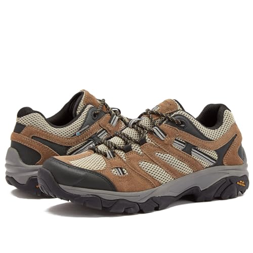 HI-TEC Ravus WP Niedrige wasserdichte Wanderschuhe für Herren, leicht, atmungsaktiv, Outdoor-Trekking- und Trailschuhe, Größen 41 bis 48, Hellbraun, 48 EU von Hi-Tec