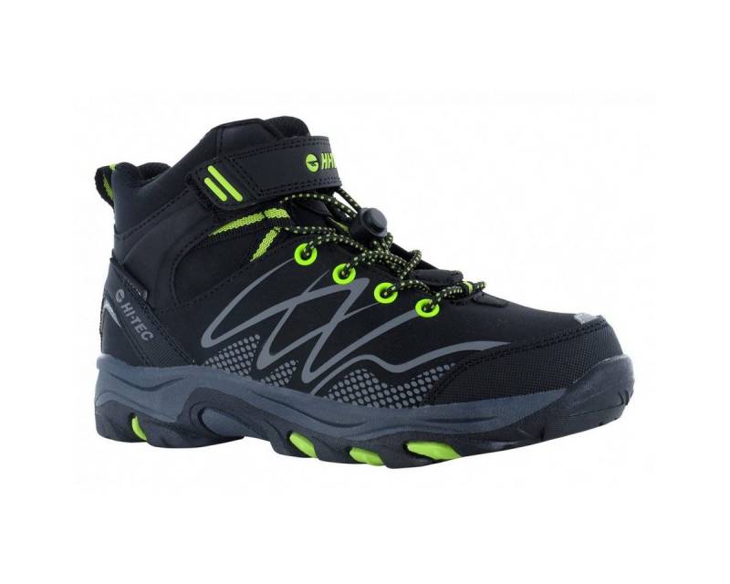 Hi-Tec Blackout Mid WP (waterproof/wasserdicht) schwarz/lime Kinder Wanderschuh von Hi-Tec
