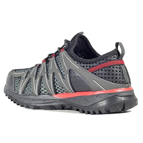 Hi-Tec Hiker Vent Unisex Herren Damen Outdoor Sportschuhe Rutschfest Wasserschuhe Mesh Atmungsaktiv Trailschuhe / Sommer Wanderschuhe, Kohle Silber Feurig Gelb, 42 EU von Hi-Tec