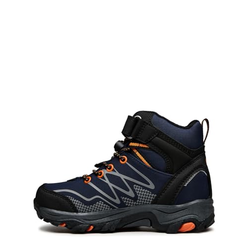 Hi-Tec Jungen Unisex Kinder Blackout Mid Wp Jr Trekking-& Wanderstiefel, Blau (Navy/Orange 31), 32 EU von Hi-Tec