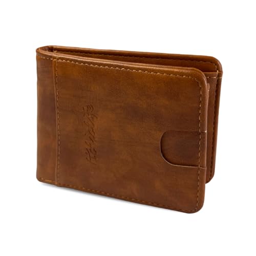 HiChiclife Herren RFID Geldbörse aus Echtleder Braun – Schlankes & Dünnes Portemonnaie mit Kartenfächern – Kompakter Leder Geldbeutel für Alltag, Reise & Geschenk von HiChiclife