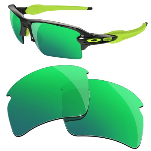 HiCycle2 Verspiegelte polarisierte Ersatzgläser für Oakley Flak 2.0 XL Sonnenbrille, mehrere Optionen, grün von HiCycle2