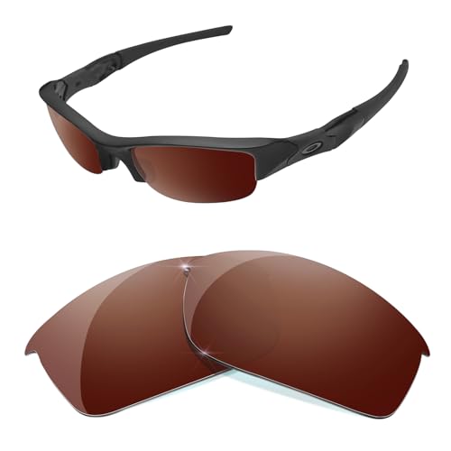 HiCycle2 Verspiegelte polarisierte Ersatzgläser für Oakley Flak Jacket Sonnenbrille, mehrere Optionen, braun, 55mm von HiCycle2