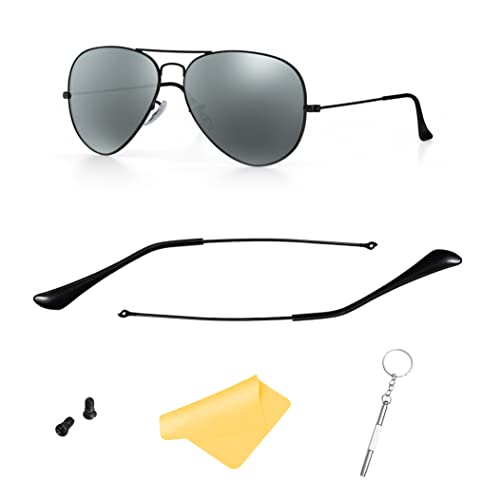 HiCycle2 bügel für Ray-Ban Aviator RB3025 Sonnenbrillen-set,(schwarz) Bügelarme + (schwarz) Bügelspitzen von HiCycle2