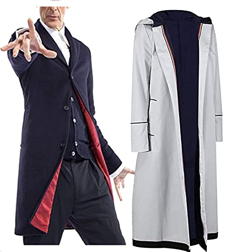 Damen Trenchcoat Baumwolle Kapuze Mantel Jacke Kostüm Kollektion David Tennant | Dr Who Mantel 13th Grau Gr. Medium, Baumwolle - Grau von HiFacon