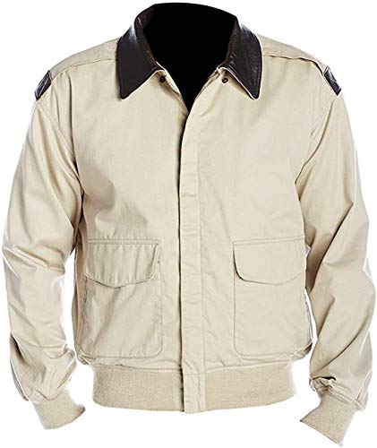 HiFacon A2 Aviator Flight Trucker Cockpit Leather Collar Cotton Bomber Jacket von HiFacon