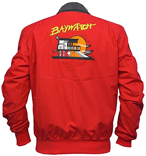 HiFacon Baywatch Lifeguard rote Bomberjacke Baywatch Jacke | rote Baumwolljacke | Rettungsschwimmer Jacke, Rot - Baumwolljacke, M von HiFacon
