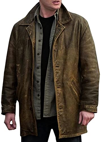 HiFacon Dean Herren Lederjacke, Used-Look, Braun, Braun – Leder im Used-Look, Small von HiFacon