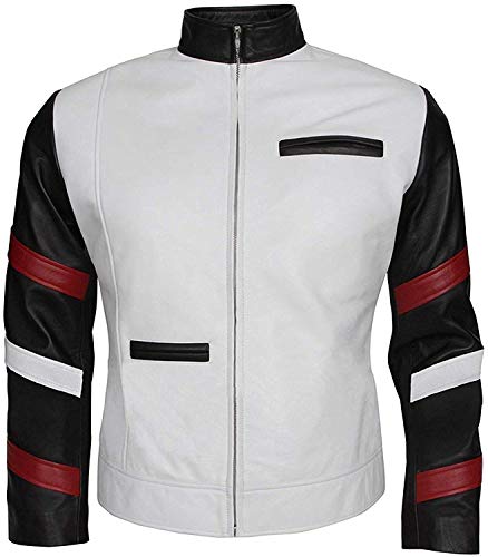 HiFacon Dragon Lee Story Lederjacke, Weiß Gr. S, Echtes Leder von HiFacon