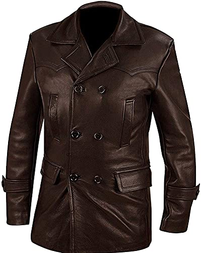 HiFacon Herren U-Boot-U-Boot-Captain-Lederjacke, Schwarz/Braun, Braun - Leder, XL von HiFacon