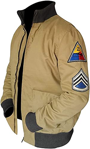HiFacon Herren Militärjacke aus dem 2. Weltkrieg, US Army WW2, Tanker, Baumwolle, leicht, Varsity-Bomberjacke, Militärgrün – Baumwolle, XL von HiFacon