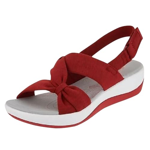 HiGropcore Damensandalen Sommer Bequem Orthopädische Sandalen mit Fußgewölbeunterstützung Sandalen Breite Füße Damen Sommerschuhe Elegant Sommer Sandaletten Rutschfeste Treckingsandalen Damen von HiGropcore