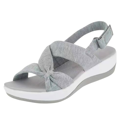 HiGropcore Damensandalen Sommer Bequem Orthopädische Sandalen mit Fußgewölbeunterstützung Sandalen Breite Füße Damen Sommerschuhe Elegant Sommer Sandaletten Rutschfeste Treckingsandalen Damen von HiGropcore