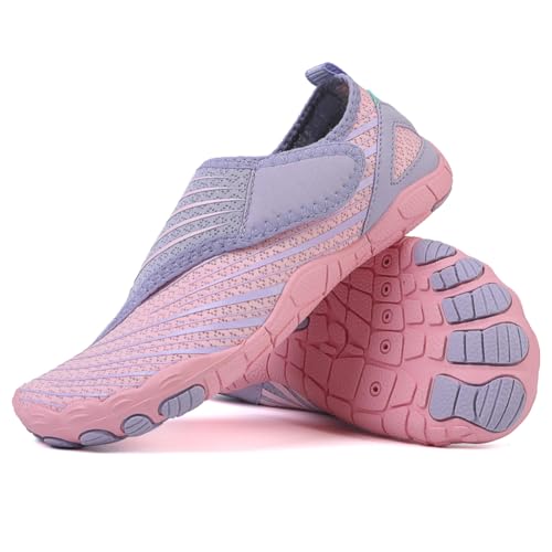 HiGropcore Herren Barfußschuhe Damen Sommer Wasserschuhe Damen Breite Zehenbox Atmungsaktiv Aquaschuhe rutschfeste Fitnessschuhe Schnell Trocknend Wanderschuhe GR36-47 von HiGropcore