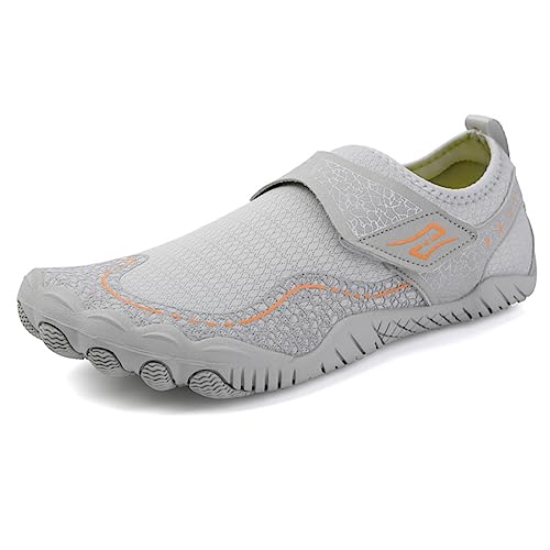 HiGropcore Herren Barfußschuhe Damen Sommer Wasserschuhe Damen Breite Zehenbox Atmungsaktiv Aquaschuhe rutschfeste Fitnessschuhe Schnell Trocknend Wanderschuhe GR36-47 von HiGropcore