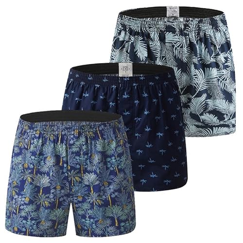 Hialegion American Boxershorts Herren Boxer Shorts for Men Boxershorts Herren Weit Unterhosen Schlafhose 3 Pack L von Hialegion