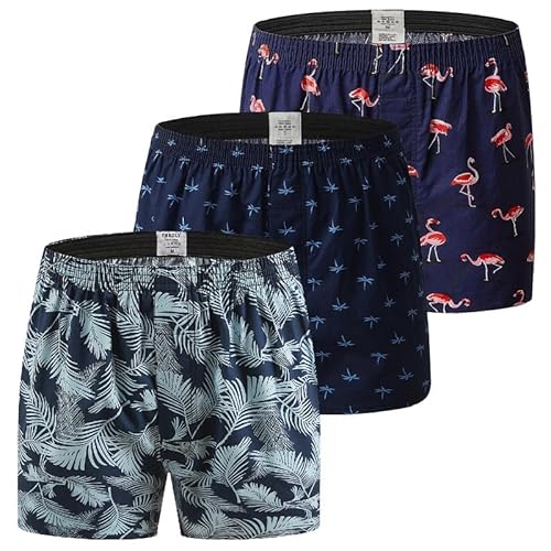 Hialegion Boxershorts Herren - 100% Baumwolle American Boxershorts - Locker Schlafhose Herren Kurz 3 Pack M von Hialegion