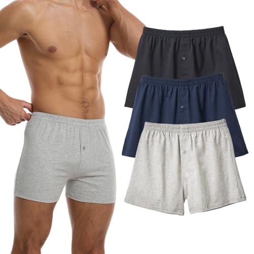 Hialegion Boxershorts Herren Baumwolle Unterhosen Männer Herren Brief Atmungsaktiv Bequeme Boxershorts Weiche 3er-Pack L von Hialegion
