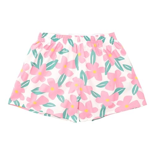 Hialegion Damen Boxershorts Baumwolle Schlafshorts Sommer Weite Kurze Pyjama Shorts Freizeithose Blumen L von Hialegion